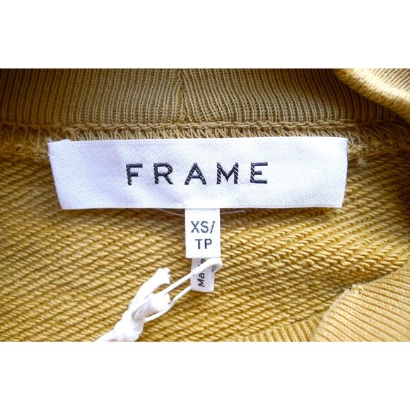 FRAME Organic Pima Cotton Funnel Neck Sweatshirt Top Camel Shopbop NWT XS $178 - Picture 7 of 12